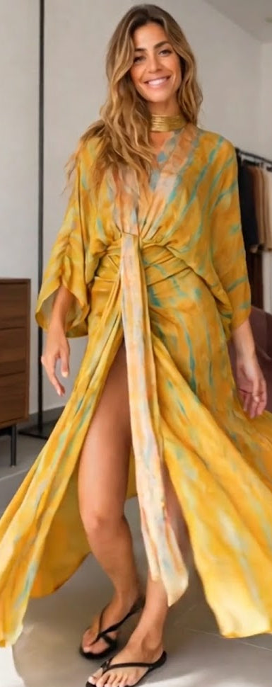 Vestido Estampado Estilo Kimono