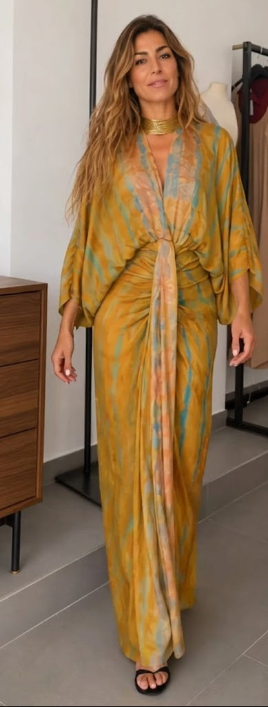 Vestido Estampado Estilo Kimono